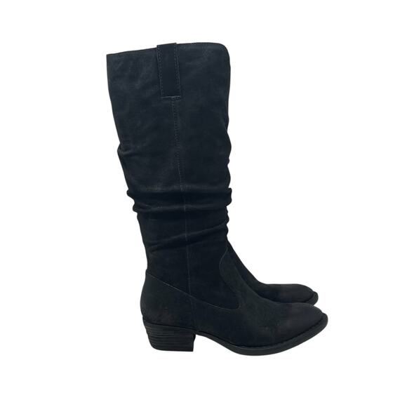 Born Shoes - BORN Doyle Black Suede Tall Slouch Boots - Size 8